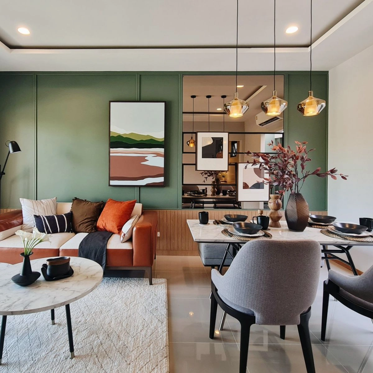 บ้านเดี่ยว อณาสิริ บางนา เลขที่ 99/94 ทิศใต้ *บ้านตัวอย่าง*<br> หน้าสวน ติดถนนเมน