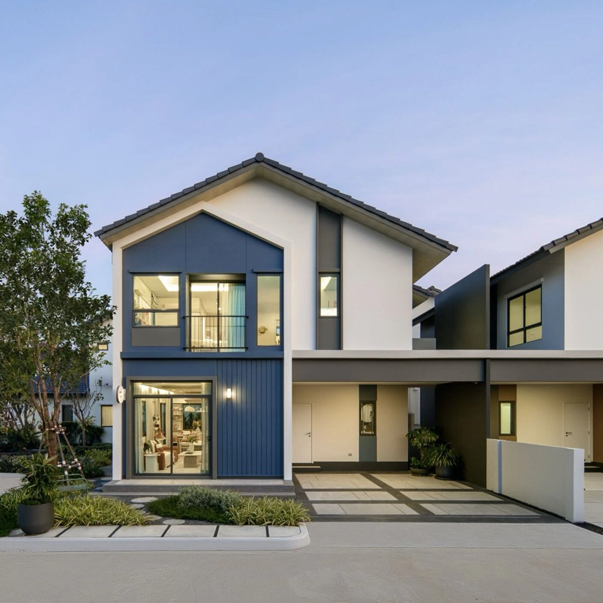 บ้านแฝด อณาสิริ รัตนาธิเบศร์ เลขที่ 111/55 ทิศเหนือ บ้านแฝดใหญ่ แปลงมุม