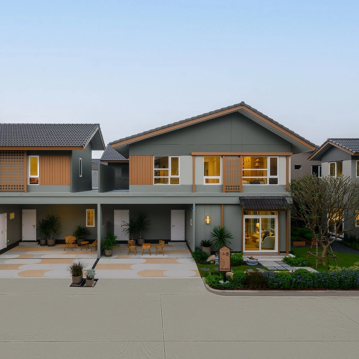 บ้านแฝด อณาสิริ สรงประภา เลขที่ 99/11 ทิศใต้ บ้านแฝด เฟสใหม่ แปลงมุม