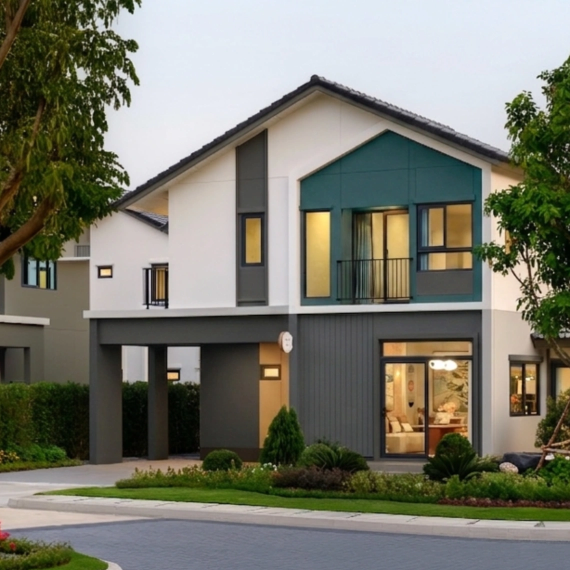 บ้าน อณาสิริ ศาลายา - ปิ่นเกล้า เลขที่ 100/191 ทิศใต้ แบบบ้านใหม่ แปลงมุมติดสวน