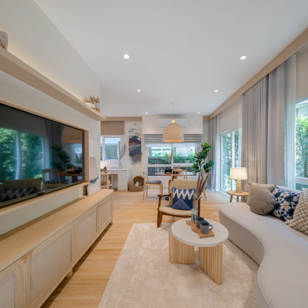 บ้านแฝด อณาสิริ ติวานนท์ - ศรีสมาน เลขที่ 119/10 ทิศใต้ บ้านตัวอย่าง (บ้านแฝด) แต่งครบ สไตล์ญี่ปุ่น