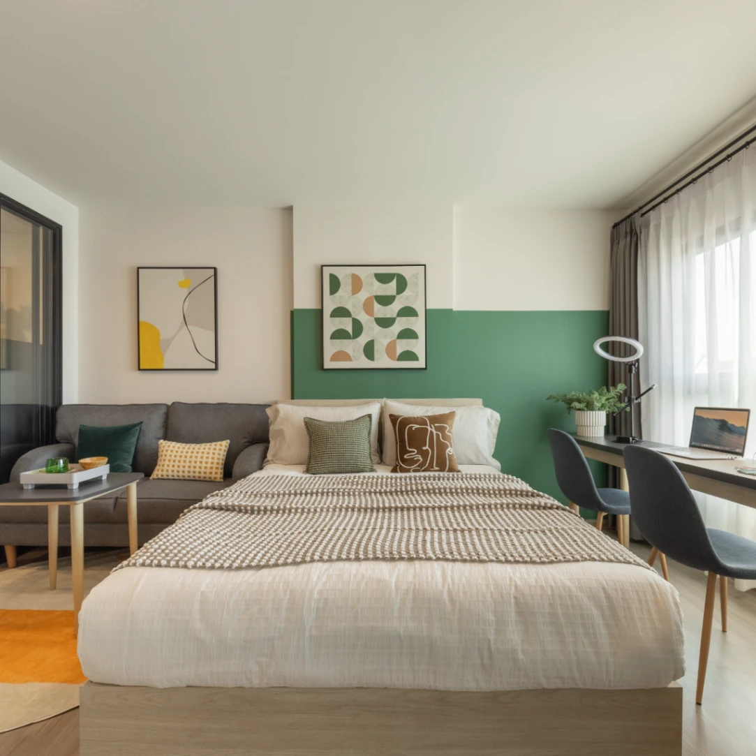 คอนโด เดอะ เบส ดาวน์ทาวน์ ขอนแก่น เลขที่ 010733 ทิศตะวันออกเฉียงใต้ ห้องแต่งครบ พร้อมอยู่ ตึก A ชั้น 7 ไม่ร้อน