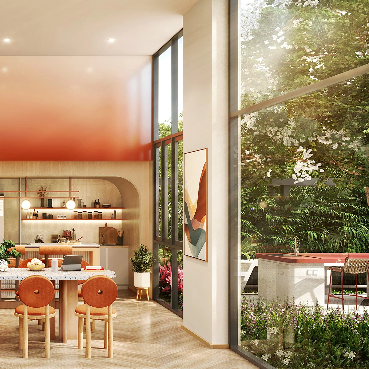 คอนโด ดีคอนโด วิวิด รังสิต เลขที่ 010337 ทิศใต้ ห้องแต่งครบ วิวสระ