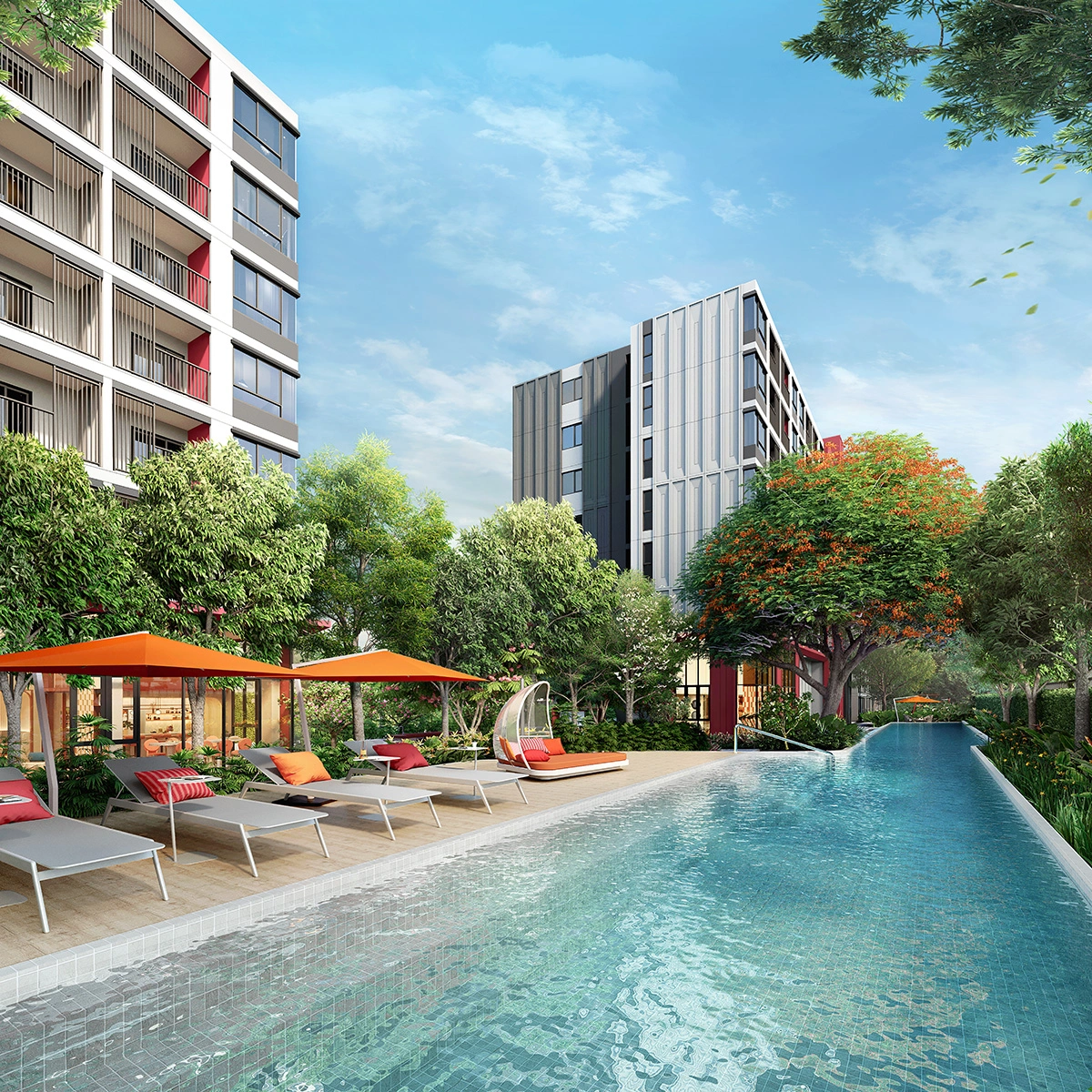 คอนโด ดีคอนโด วิวิด รังสิต เลขที่ 020406 ทิศเหนือ ห้องแต่งครบ วิวโล่ง