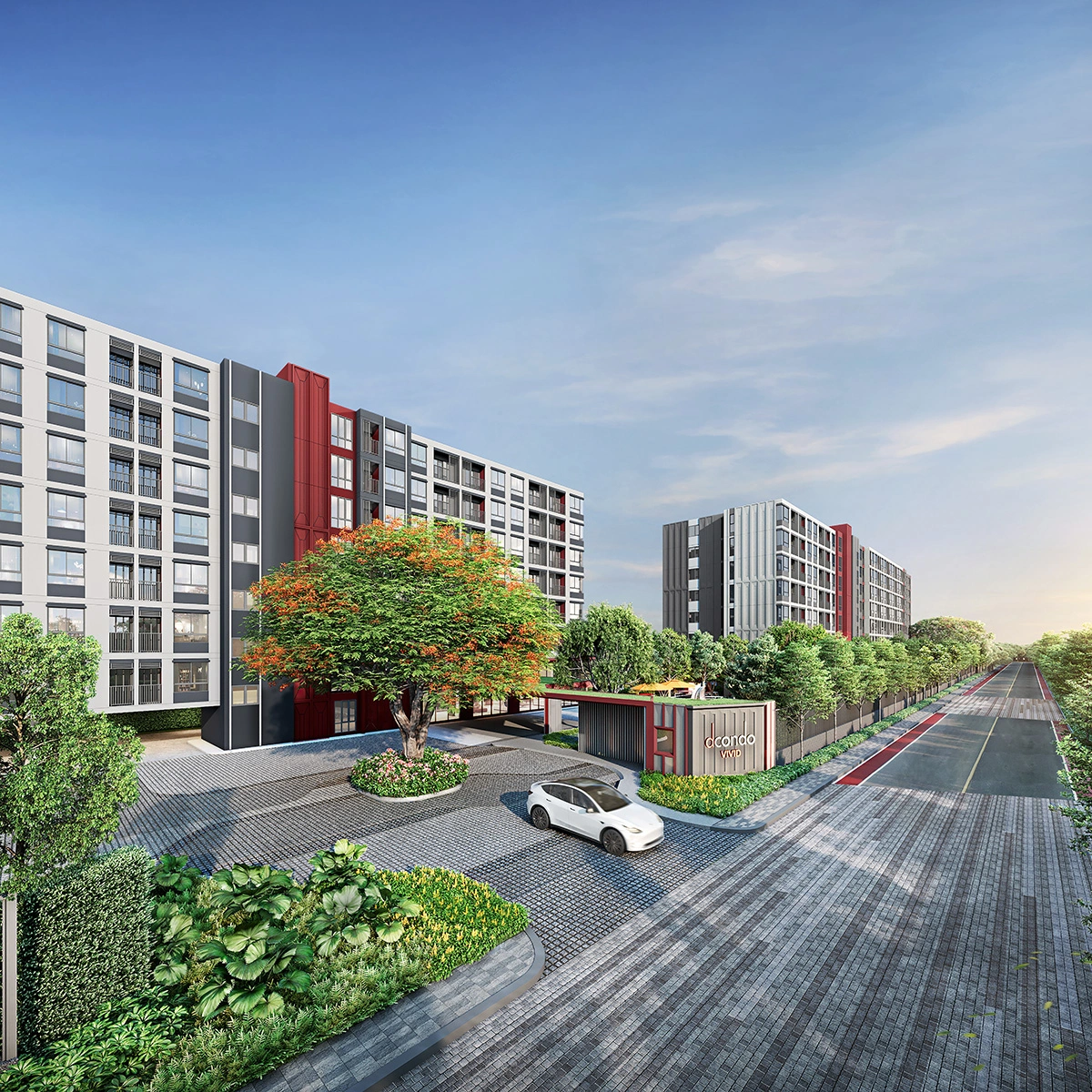 คอนโด ดีคอนโด วิวิด รังสิต เลขที่ 020436 ทิศใต้ ห้องแต่งครบ วิวสวน