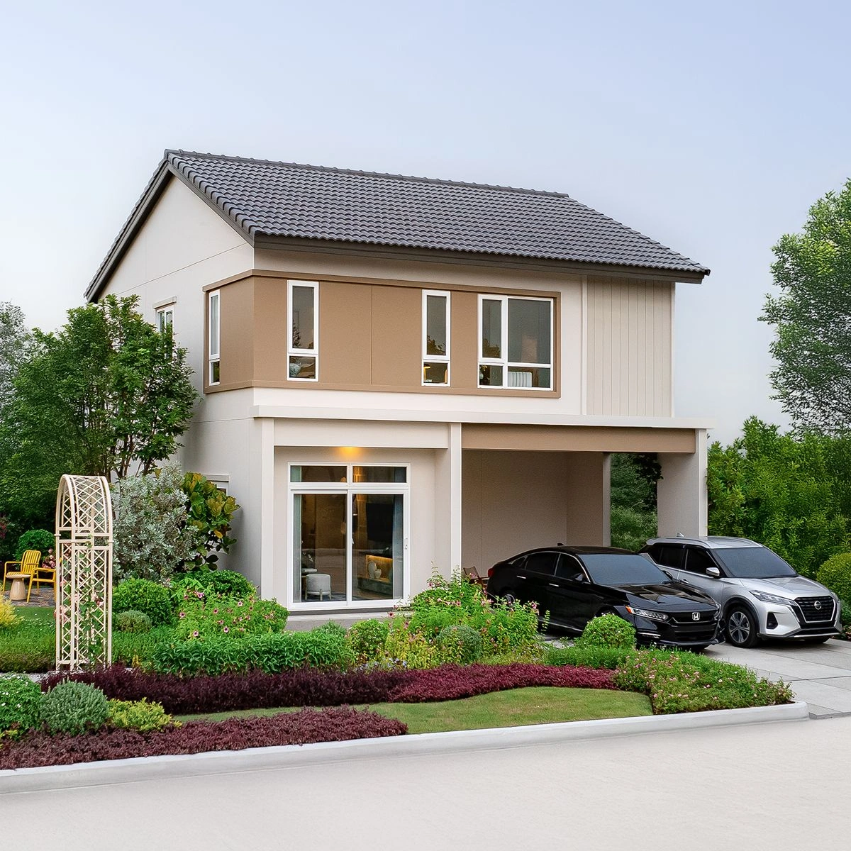 บ้าน เมเบิล บางนา กม.26 เลขที่ 888/104 ทิศใต้ โซนส่วนตัว หน้าบ้านไม่ติดใคร