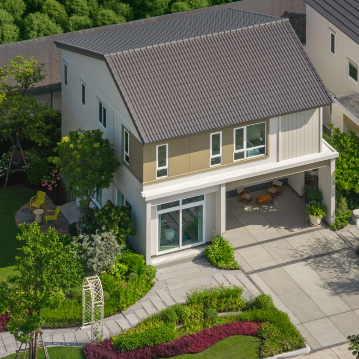 บ้าน เมเบิล บางนา กม.26 เลขที่ 888/104 ทิศใต้ โซนส่วนตัว หน้าบ้านไม่ติดใคร