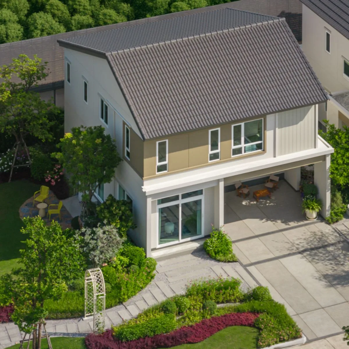 บ้าน เมเบิล บางนา กม.26 เลขที่ 888/90 ทิศเหนือ โซนส่วนตัว หน้าบ้านไม่ติดใคร ใกล้คลับเฮ้าส์