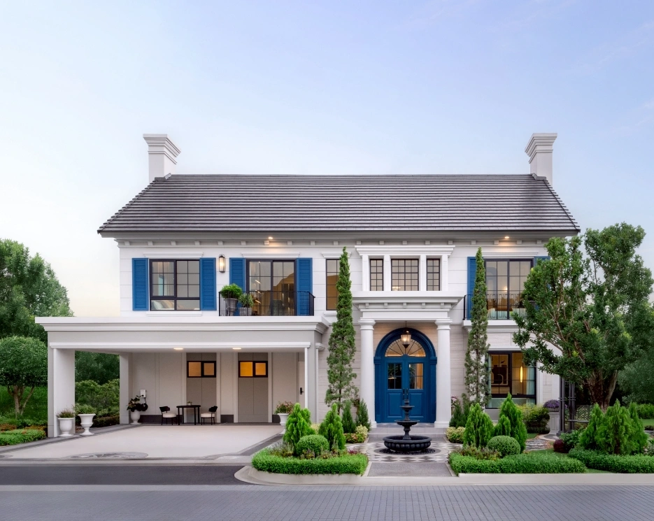 ขายบ้านตัวอย่าง แต่งครบ พร้อมอยู่ - ณริณสิริ กรุงเทพกรีฑา เลขที่ 18 ทิศใต้ โซนหน้าคลับเฮาส์