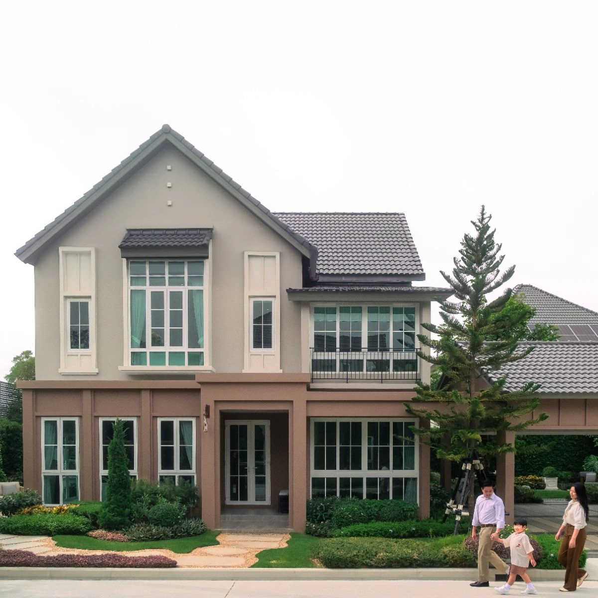 บ้าน สราญสิริ แกรนเด พุทธมณฑล สาย 3 เลขที่ 245/13 ทิศใต้ แปลงมุมที่ดินใหญ่มีพื้นที่สวน โรงจอดรถแยก