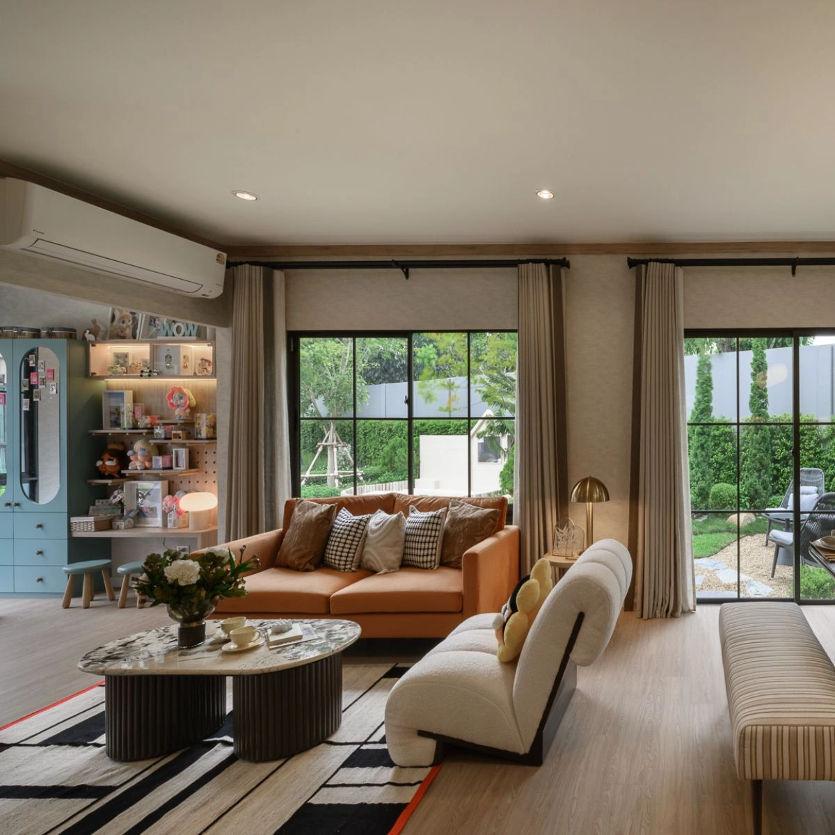บ้านเดี่ยว สราญสิริ รังสิต 2 เลขที่ 168/3 ทิศใต้ *บ้านตัวอย่าง*<br> แปลงมุม หน้าโครงการ ใกล้สวน