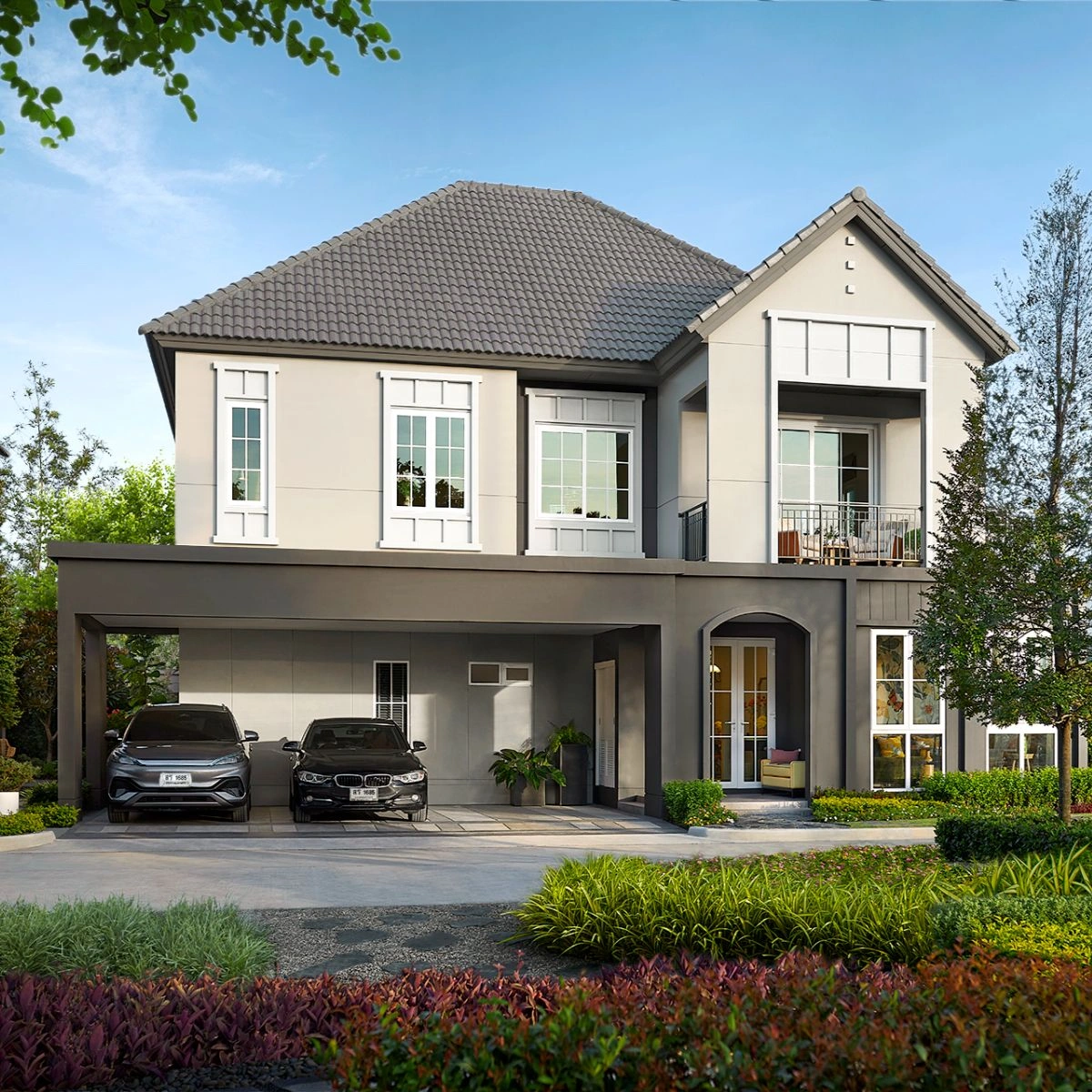 บ้าน สราญสิริ ราชพฤกษ์ - 346 เลขที่ 555/173 ทิศตะวันออกเฉียงใต้ บ้านเดี่ยว เฟสใหม่ใกล้สวน