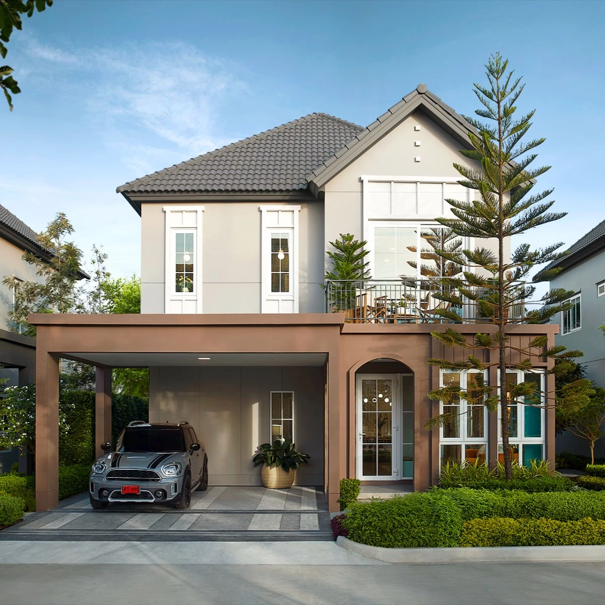 บ้าน สราญสิริ ราชพฤกษ์ - 346 เลขที่ 555/185 ทิศตะวันตกเฉียงเหนือ บ้านเดี่ยว เฟสใหม่ใกล้สวน