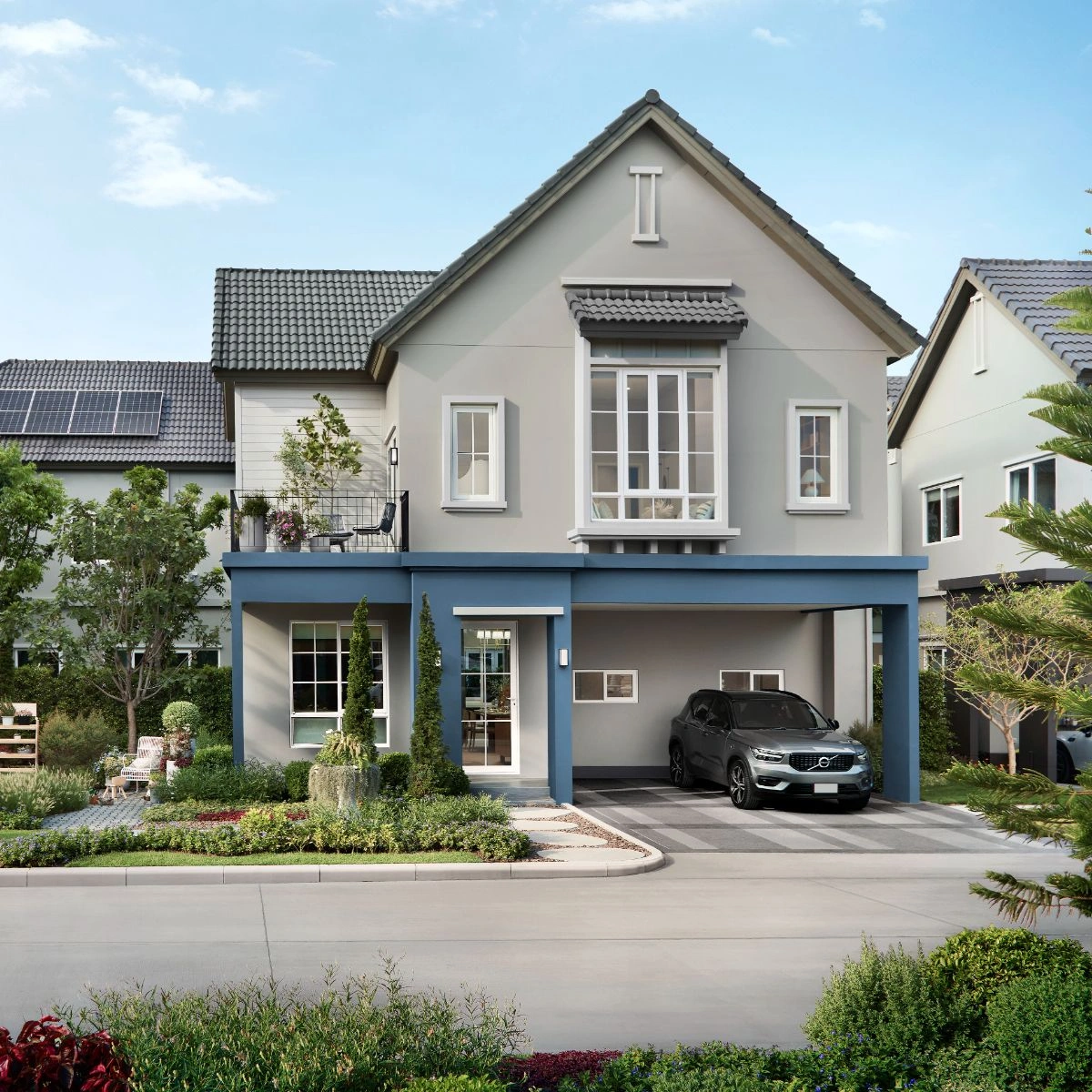 บ้าน สราญสิริ ศรีนครินทร์ - แพรกษา เลขที่ 188/147 ทิศใต้ แปลงมุม ที่ดินใหญ่ Private Zone