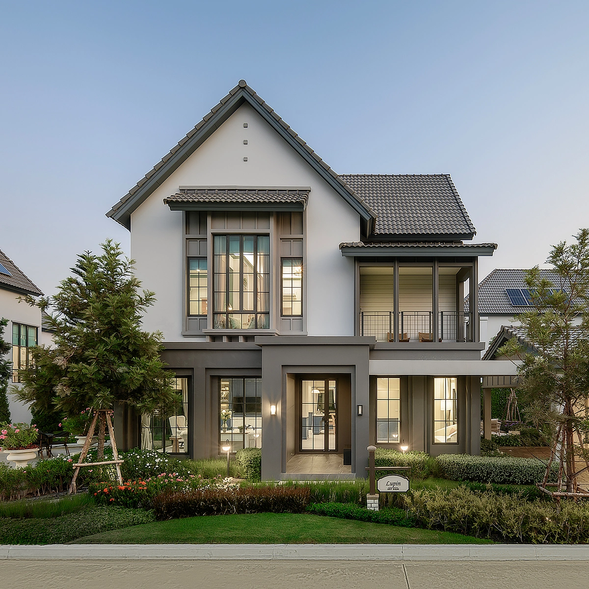 บ้านเดี่ยว สราญสิริ เทียนทะเล 30 เลขที่ 1297-0005 ทิศเหนือ *บ้านตัวอย่าง*<br> ใกล้คลับเฮาส์ แบบ LUPIN