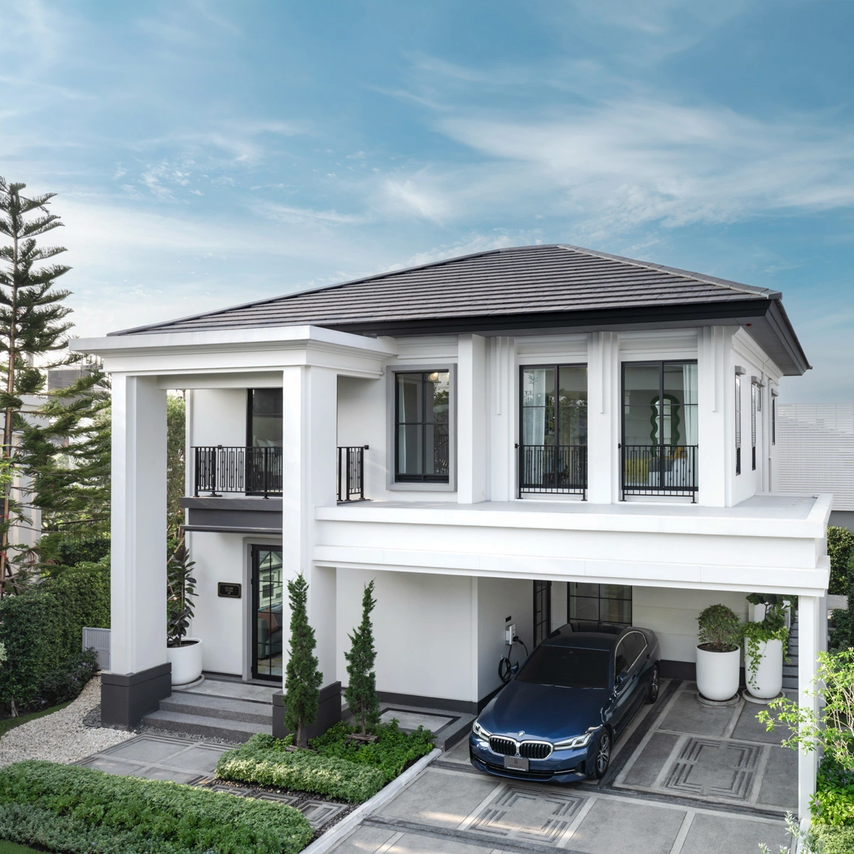 บ้านเดี่ยว เศรษฐสิริ บางนา - สุวรรณภูมิ เลขที่ 888/1 ทิศใต้ *บ้านตัวอย่าง* <br>แต่งเฟอร์ครบ แปลงมุม