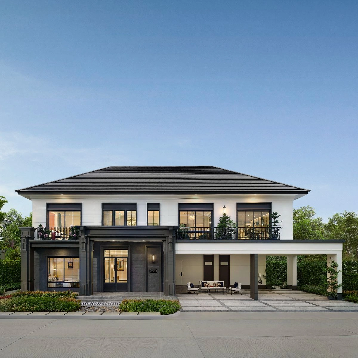 บ้าน เศรษฐสิริ ราชพฤกษ์ - สาย 1 เลขที่ 1321-000108 ทิศใต้ บ้านใหญ่ ใกล้ Clubhouse