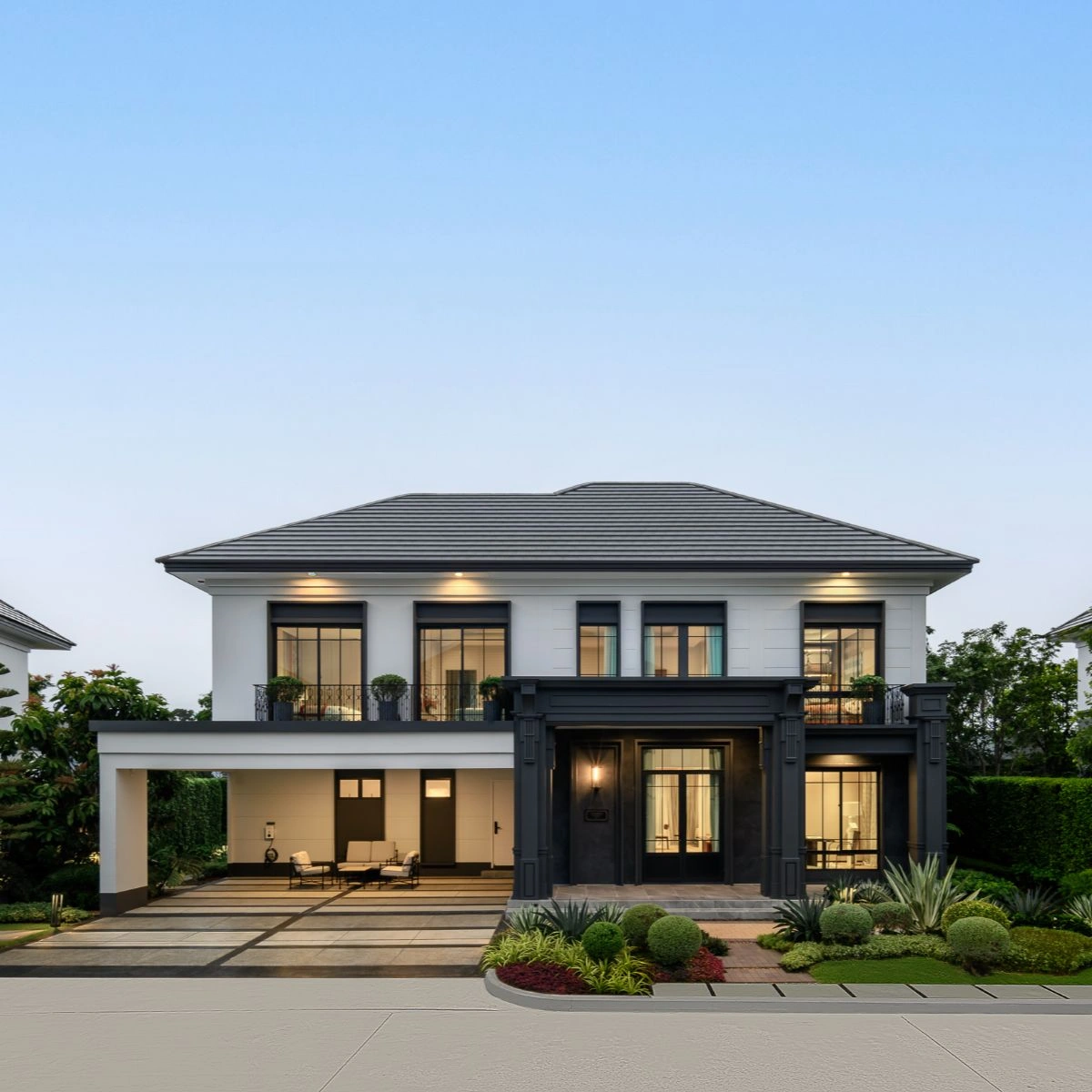 บ้าน เศรษฐสิริ ราชพฤกษ์ - สาย 1 เลขที่ 1321-000082 ทิศใต้ บ้านหน้าสวน ทิศรับลม