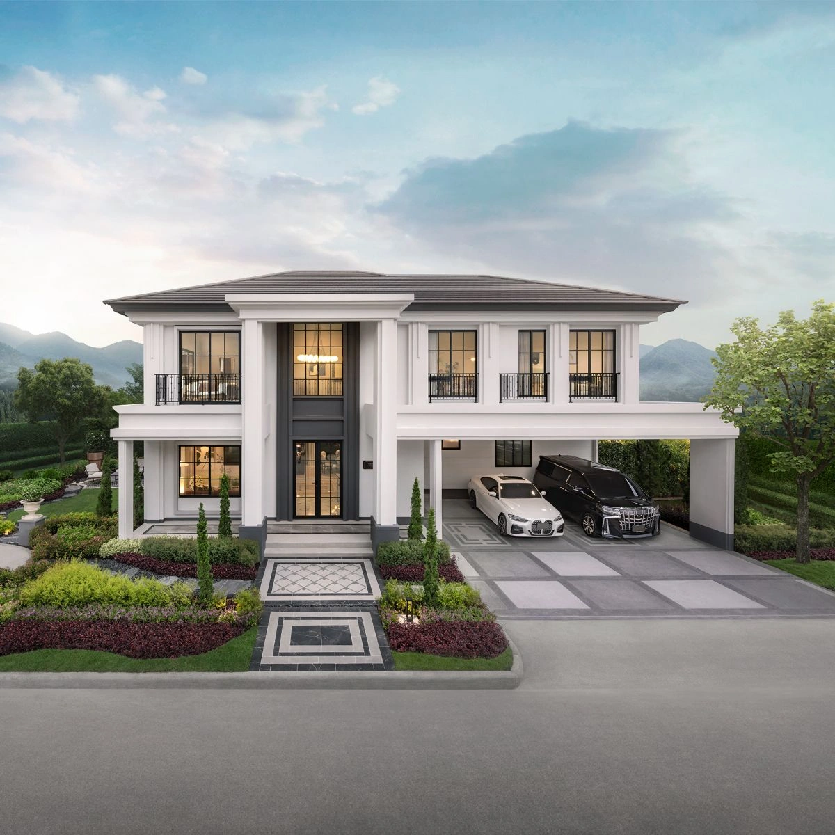 บ้านเดี่ยว เศรษฐสิริ รวมโชค เลขที่ 545/1 ทิศใต้ *บ้านตัวอย่าง*<br> โซนถนนหลัก หน้าโครงการ