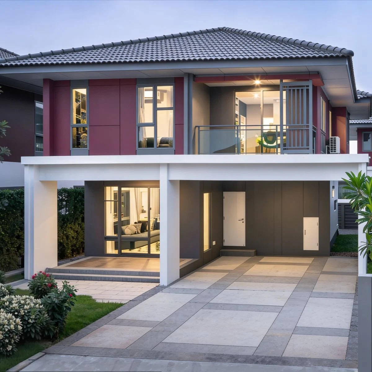 บ้าน เศรษฐสิริ วงแหวน - ลำลูกกา เลขที่ 87/114 ทิศใต้ บ้านฟังก์ชันครบ