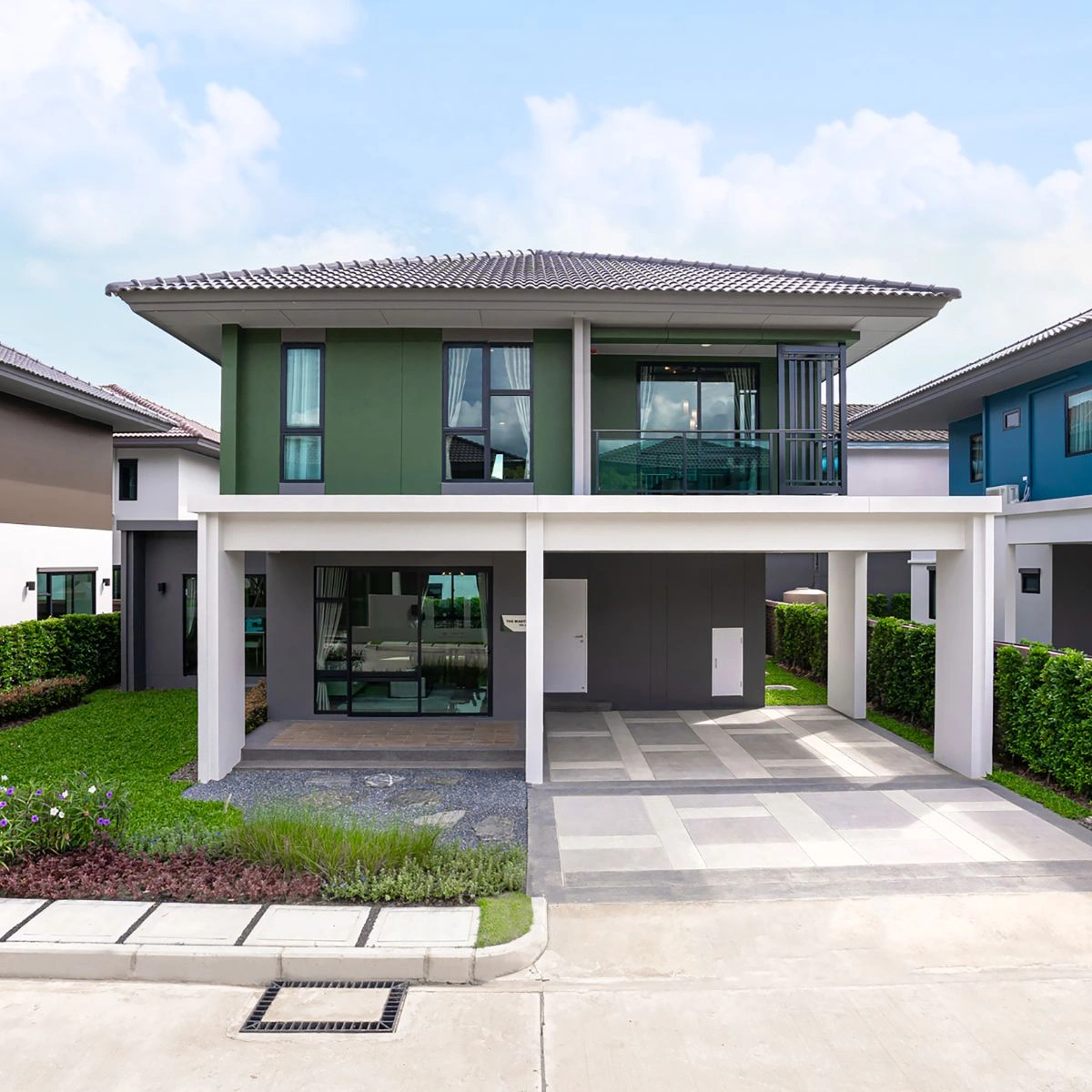 บ้านเดี่ยว เศรษฐสิริ วงแหวน - ลำลูกกา เลขที่ 87/194 ทิศเหนือ *บ้านตัวอย่าง*<br> วิวสวน