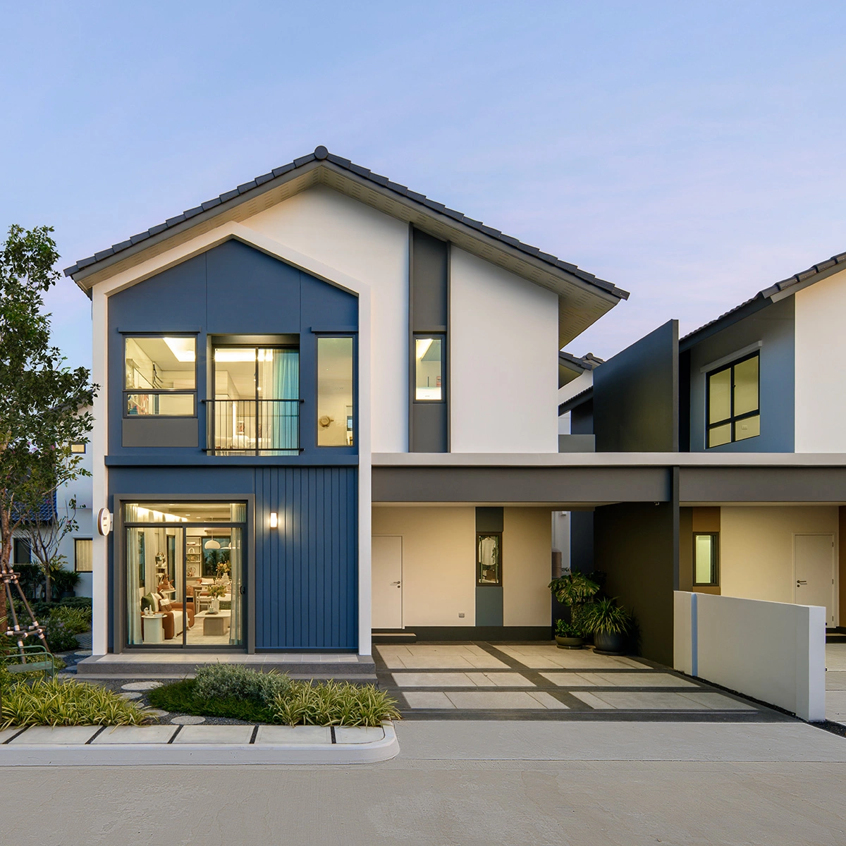 บ้านแฝด อณาสิริ รัตนาธิเบศร์ เลขที่ 111/51 ทิศใต้ บ้านแฝด แปลงมุม ที่ดินใหญ่