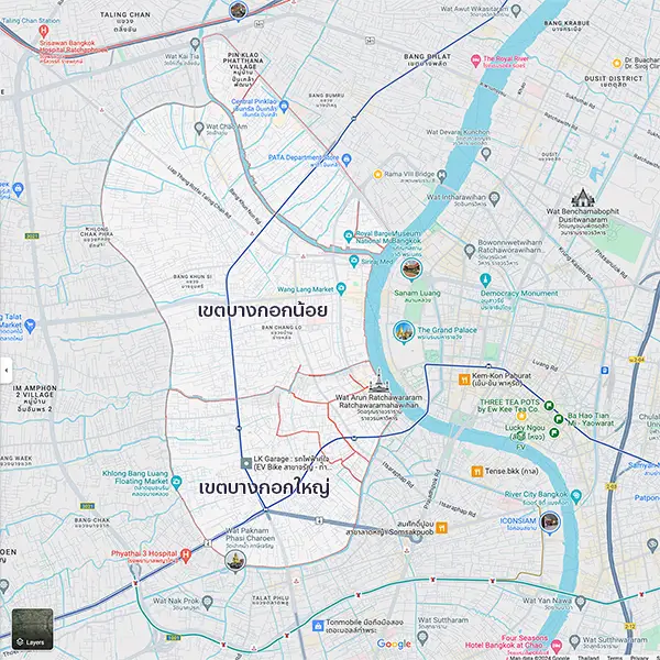 แผนที่ปิ่นเกล้า ย่านฝั่งธนบุรี