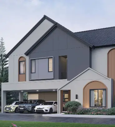 แบบบ้านแฝดสไตล์ Modern Barn House แบบบ้าน Lark